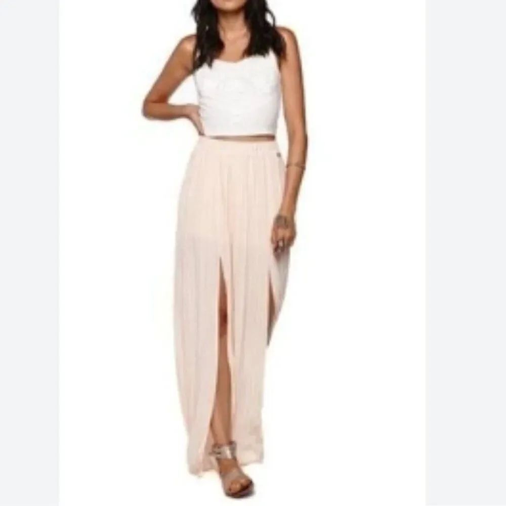 Like New! Kendall and Kylie  Pleated Panel Maxi Light Pink Long Skirt in Size M